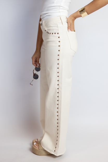 Morgan Studded Wide Leg Jeans