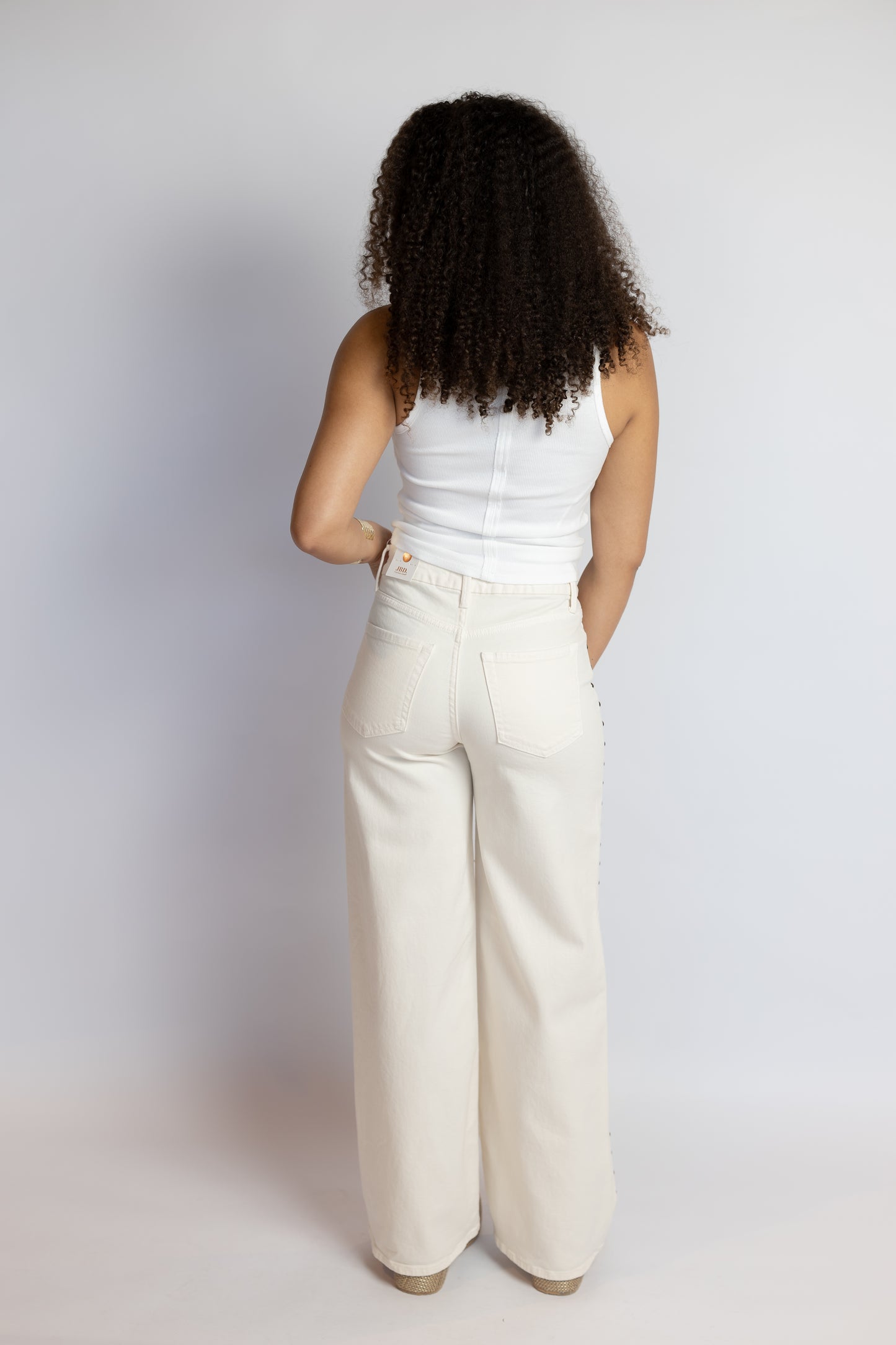 Morgan Studded Wide Leg Jeans