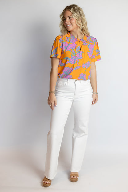 Regine Smocked Floral Top