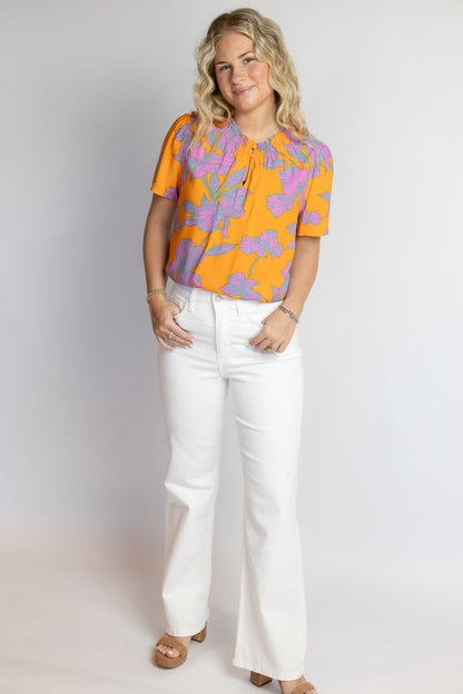 Regine Smocked Floral Top