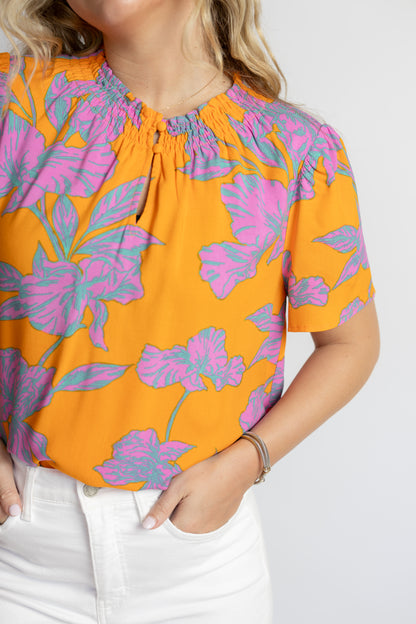 Regine Smocked Floral Top