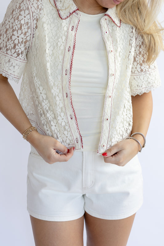 Mannie Lace Buttondown