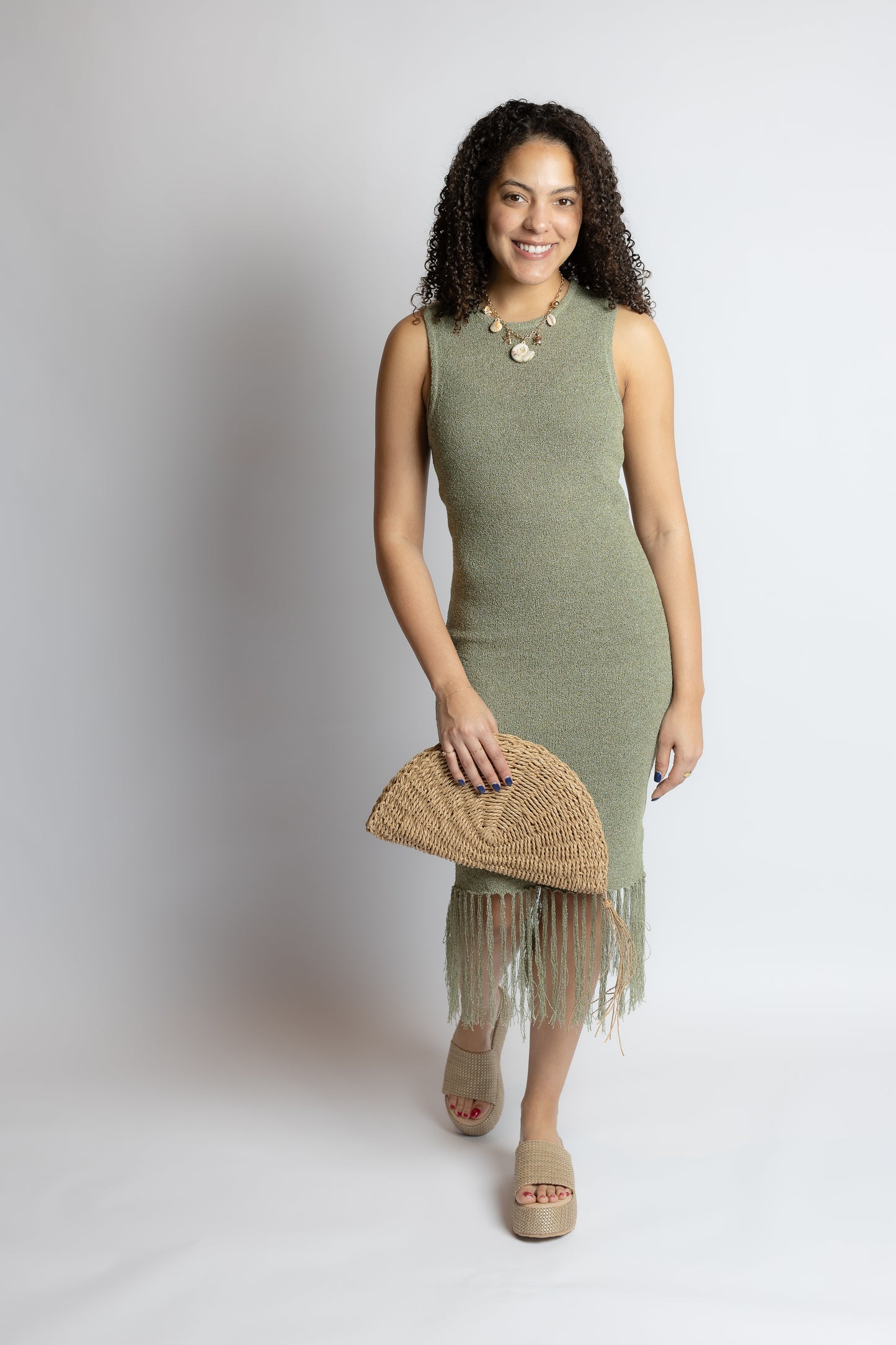 Wild Cactus Fringe Midi Dress
