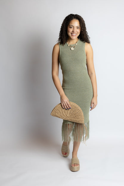 Wild Cactus Fringe Midi Dress