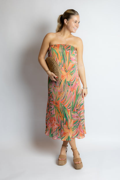 Sunset Ridge Plisse Midi Dress
