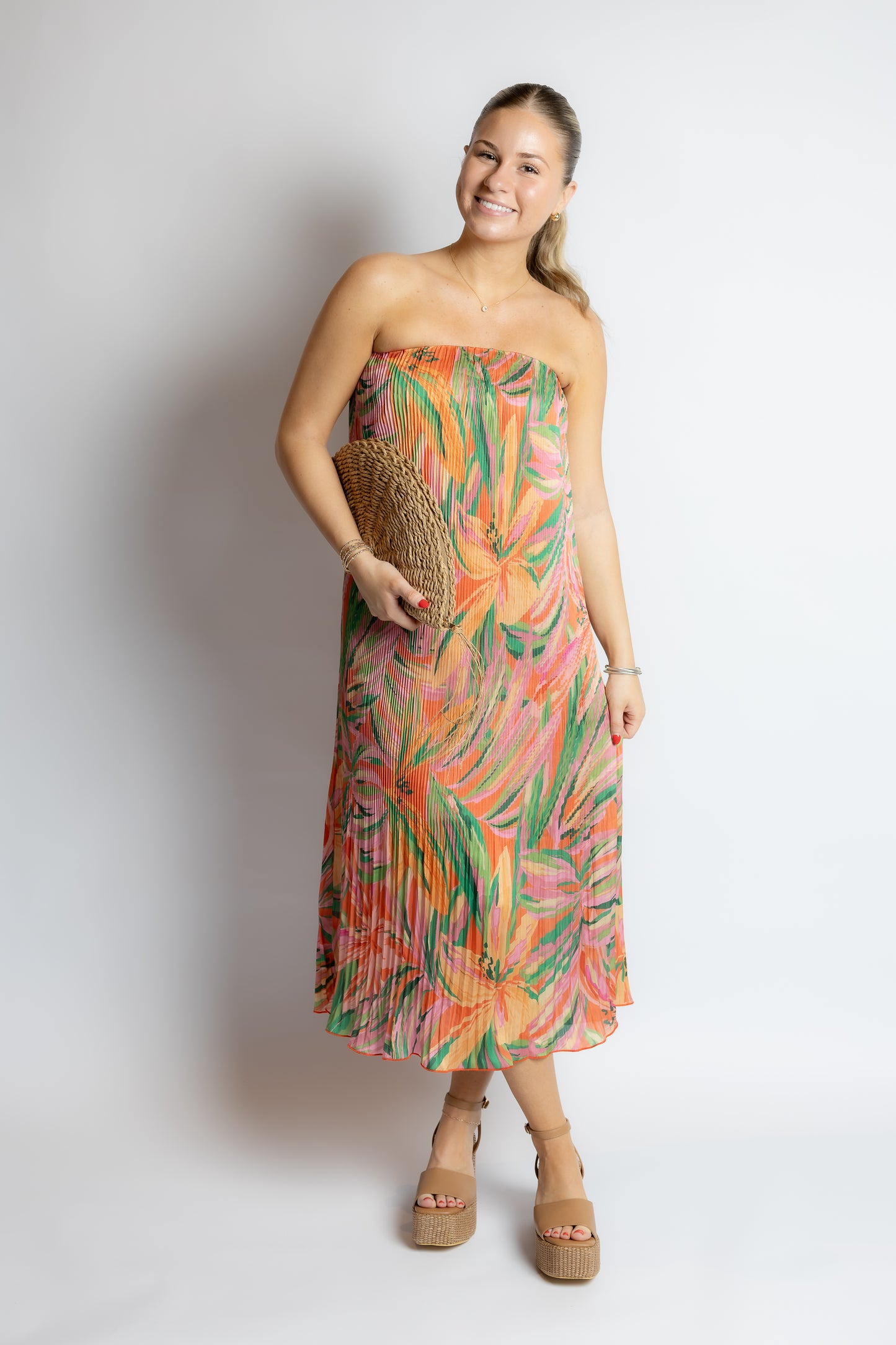 Sunset Ridge Plisse Midi Dress