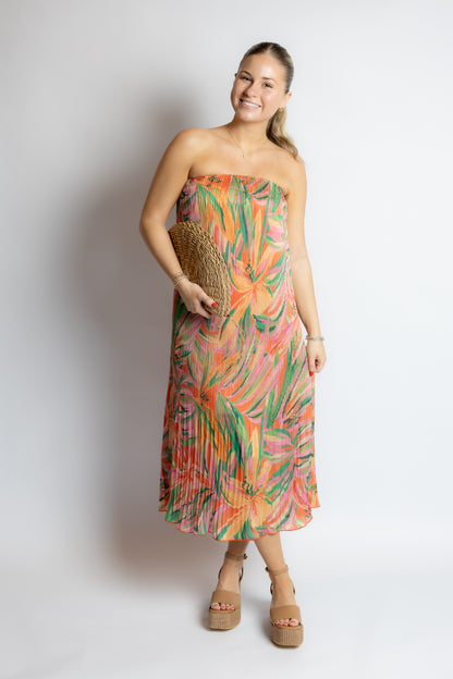Sunset Ridge Plisse Midi Dress