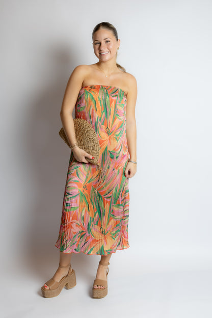 Sunset Ridge Plisse Midi Dress