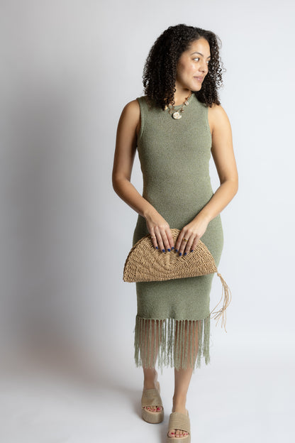 Wild Cactus Fringe Midi Dress