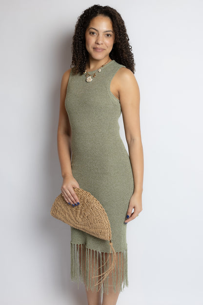 Wild Cactus Fringe Midi Dress