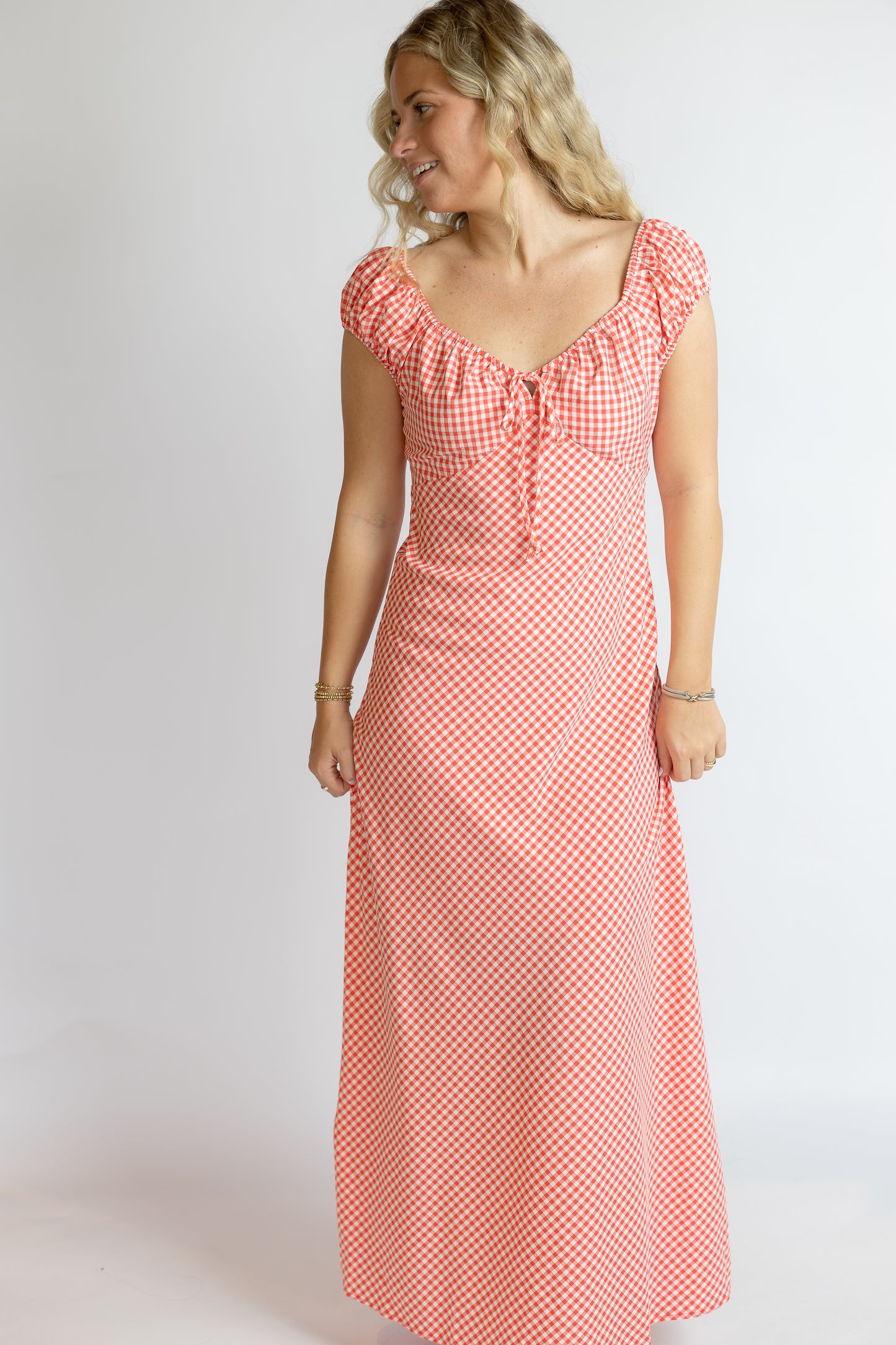 Gianna Gingham Maxi Dress