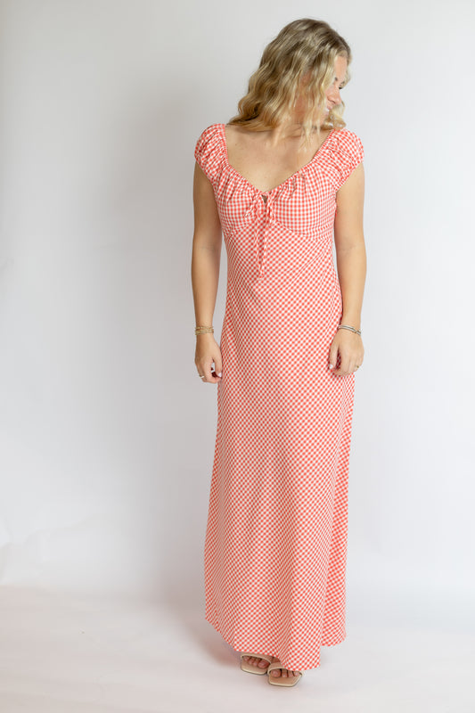 Gianna Gingham Maxi Dress