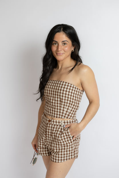 Mustang Gingham Tube Top