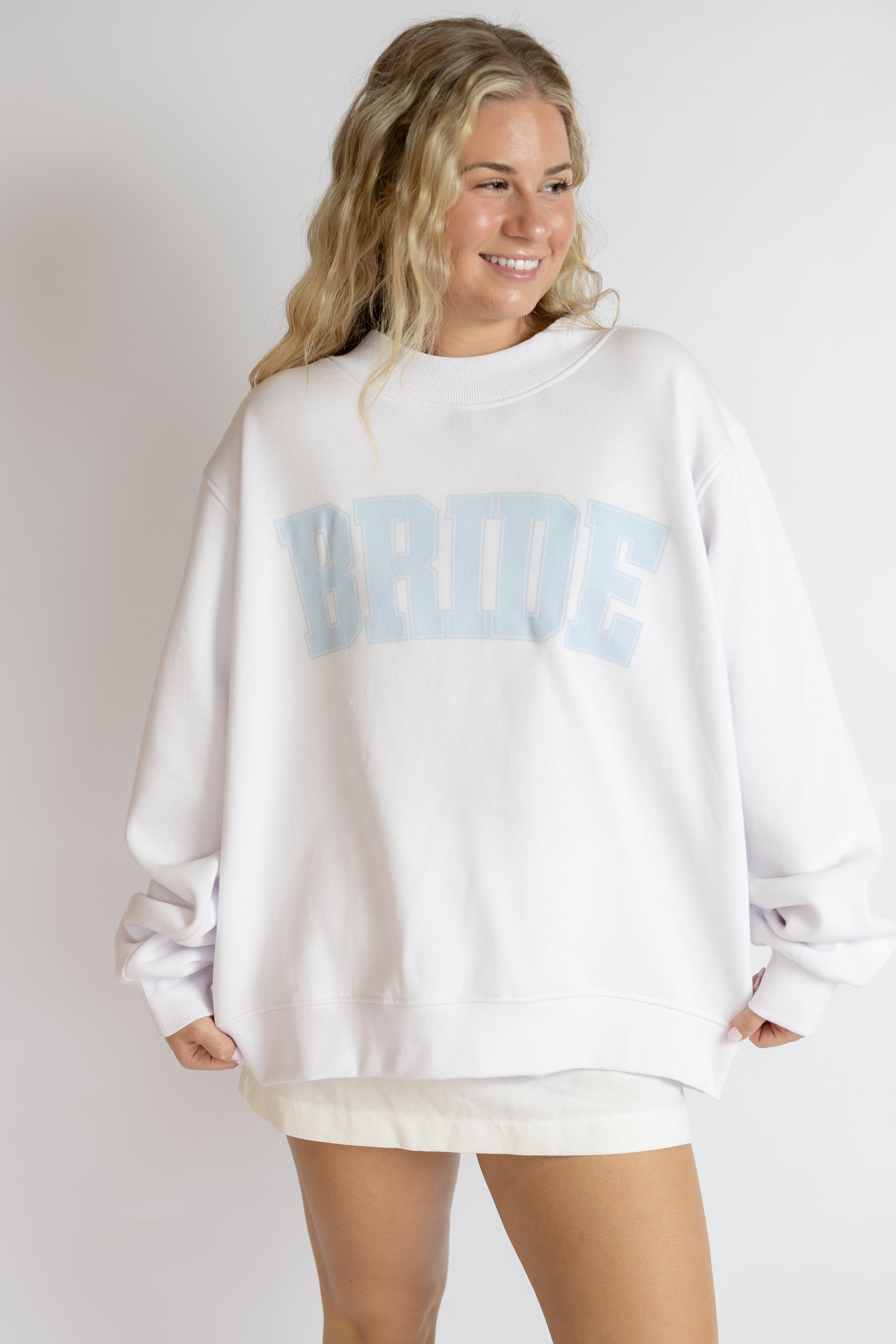Bride Mock Neck Sweatshirt | Oversized Bridal Graphic Sweatshirt