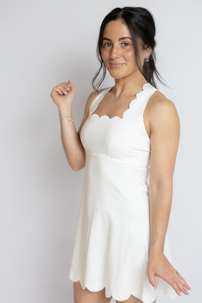 Match Point Scalloped Mini Dress