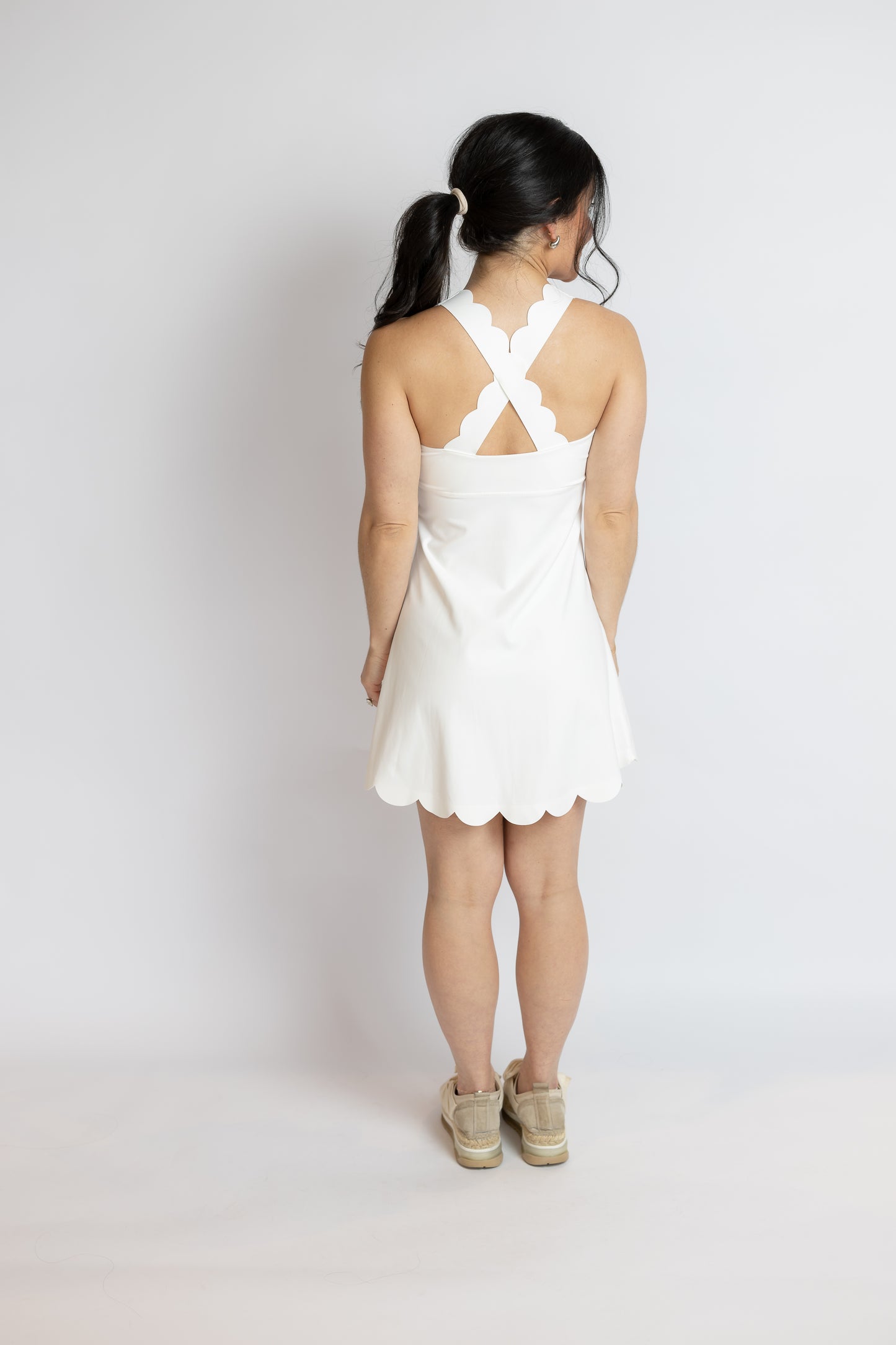 Match Point Scalloped Mini Dress
