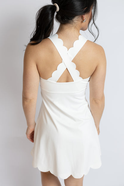 Match Point Scalloped Mini Dress