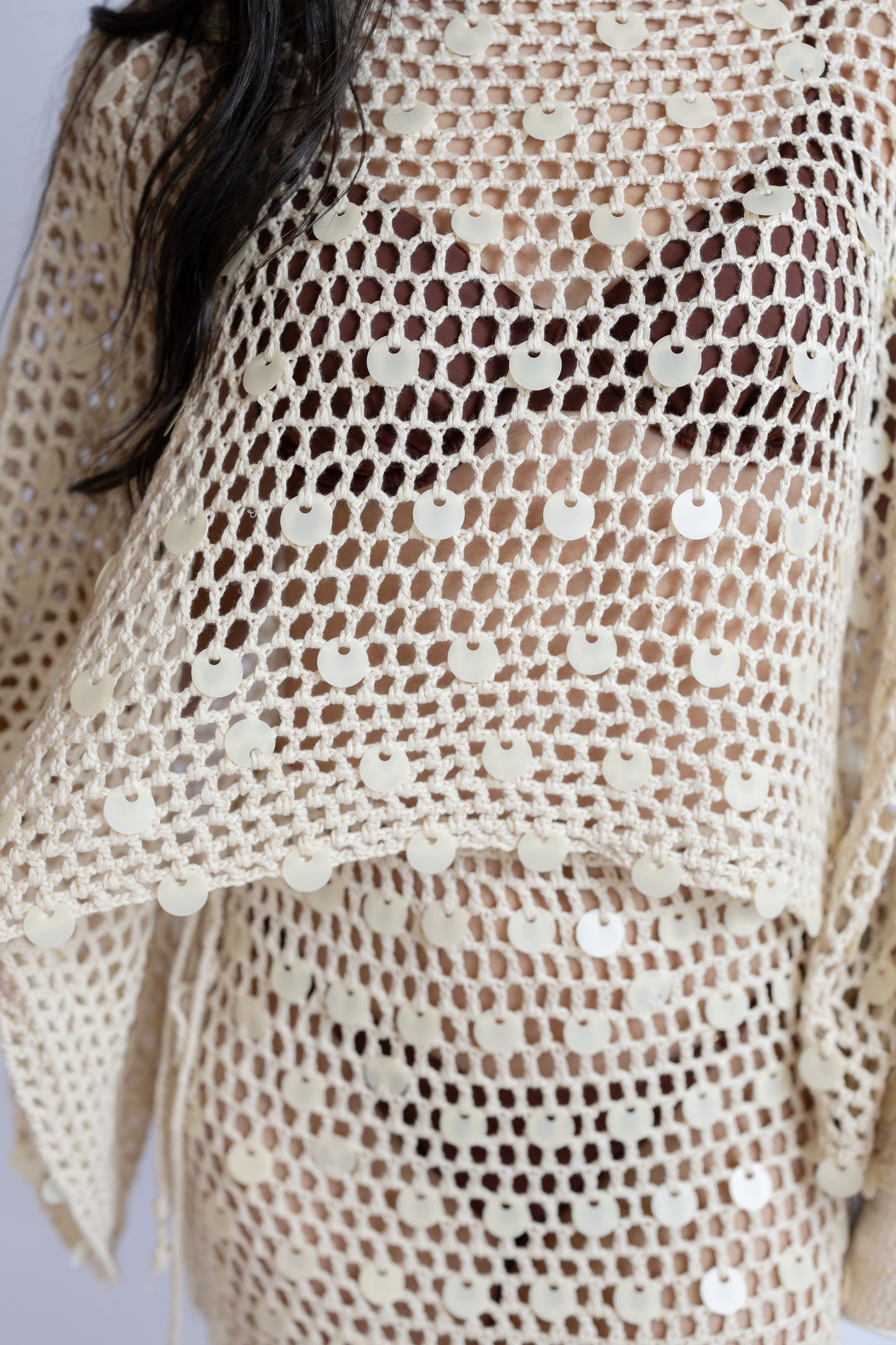 Carmel Shell Crochet Poncho