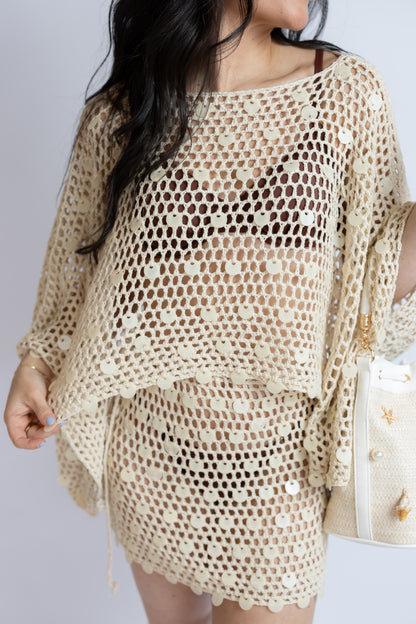 Carmel Shell Crochet Poncho