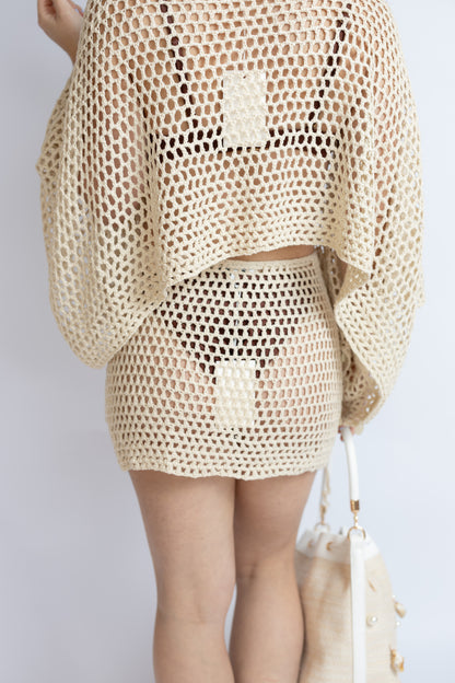 Carmel Shell Crochet Poncho