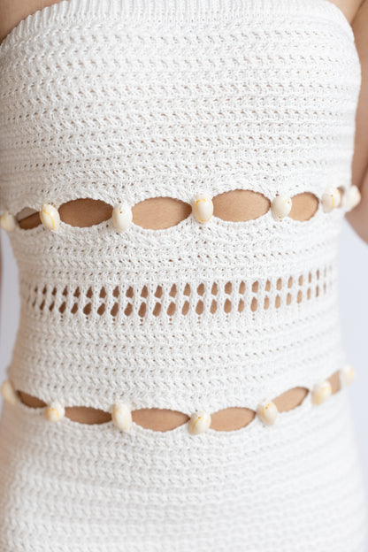 Collecting Seashells Crochet Mini Dress