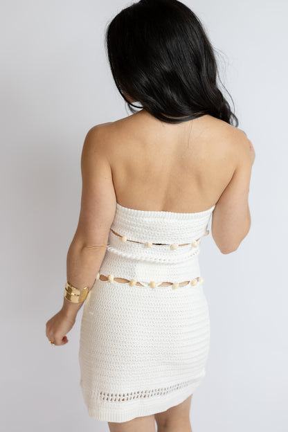 Collecting Seashells Crochet Mini Dress