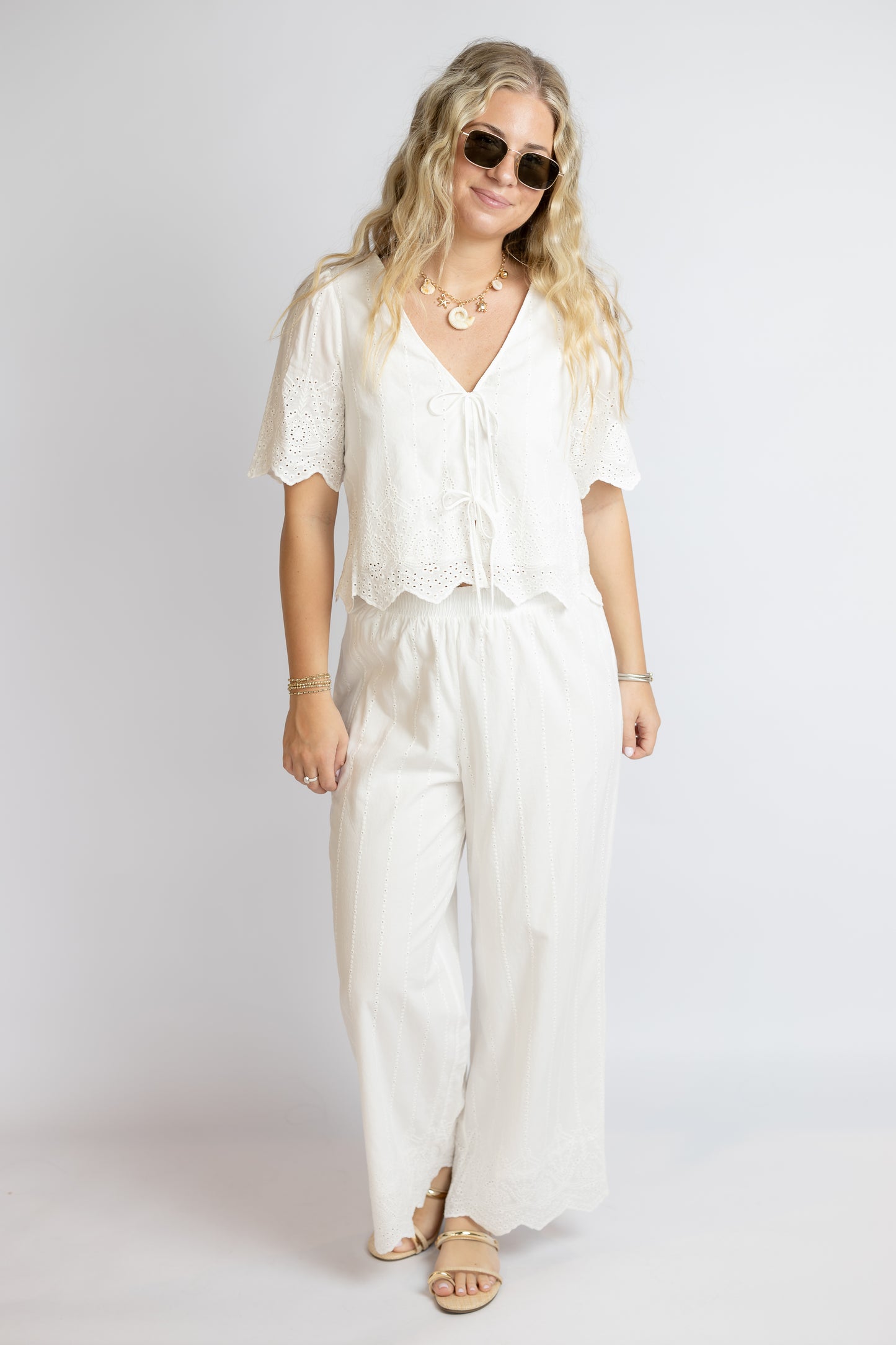 Oceanside Embroidered Top