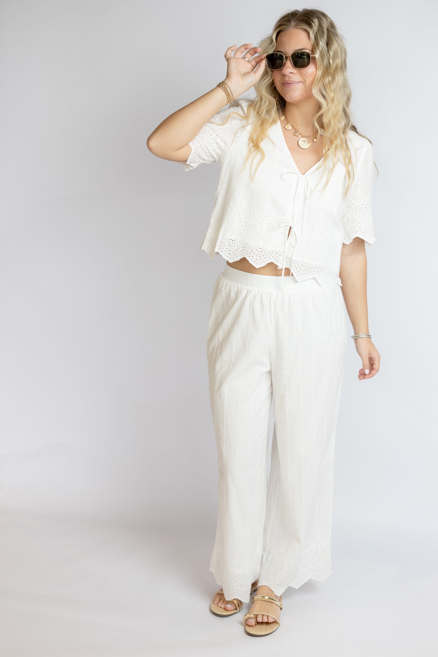 Oceanside Embroidered Top
