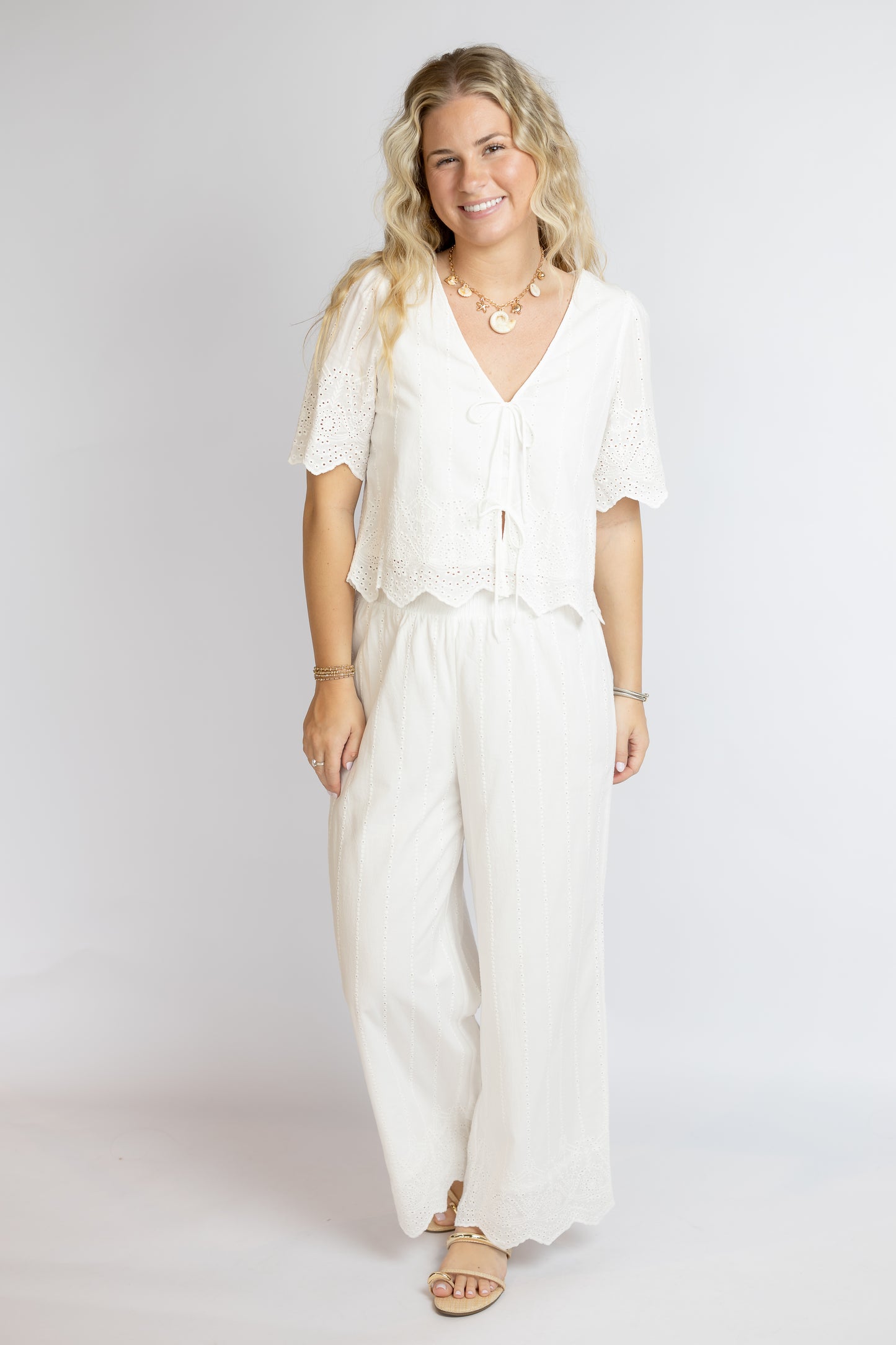Oceanside Embroidered Top