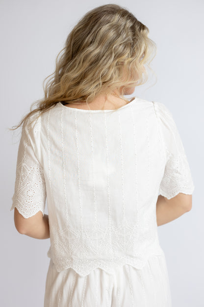 Oceanside Embroidered Top