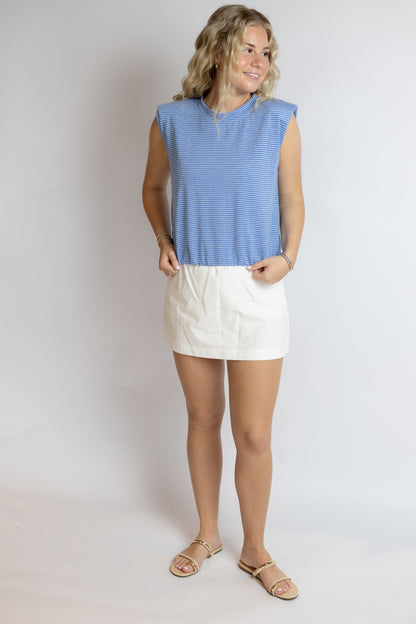Olivia Striped Bubble Hem Top