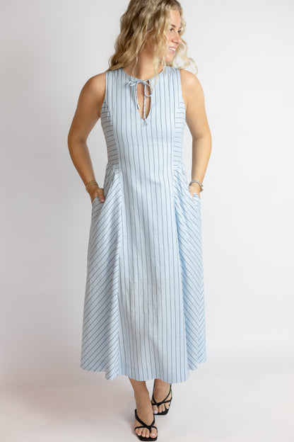 Tori Striped Midi Dress