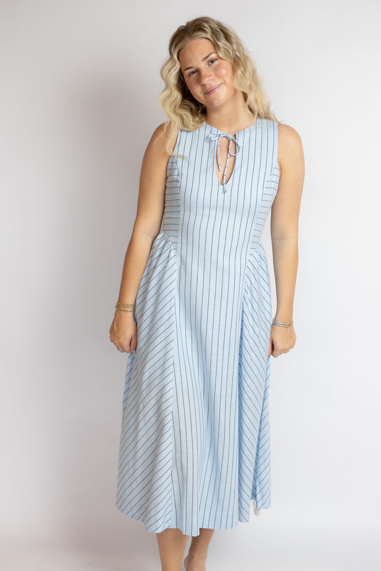Tori Striped Midi Dress