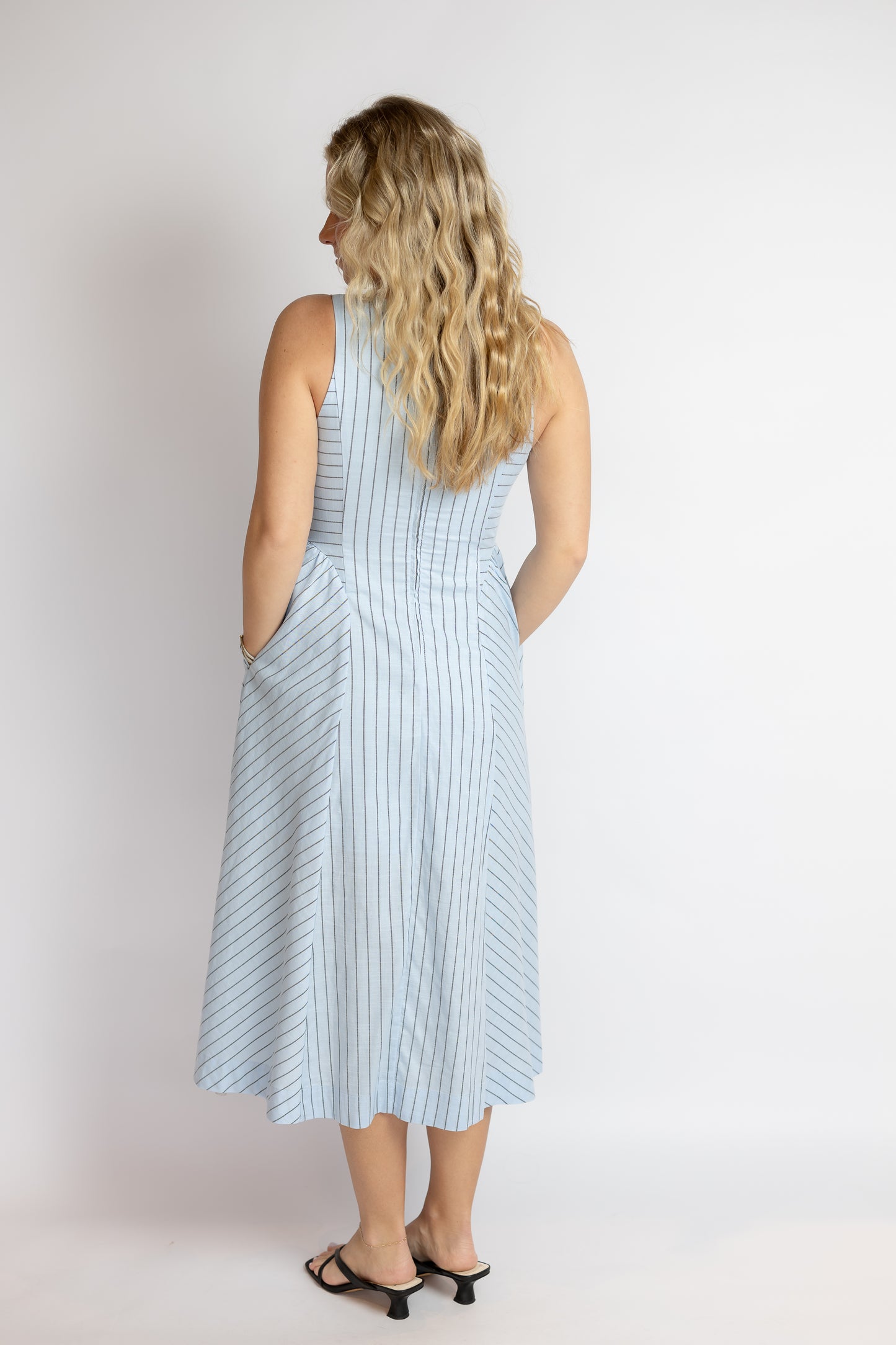 Tori Striped Midi Dress