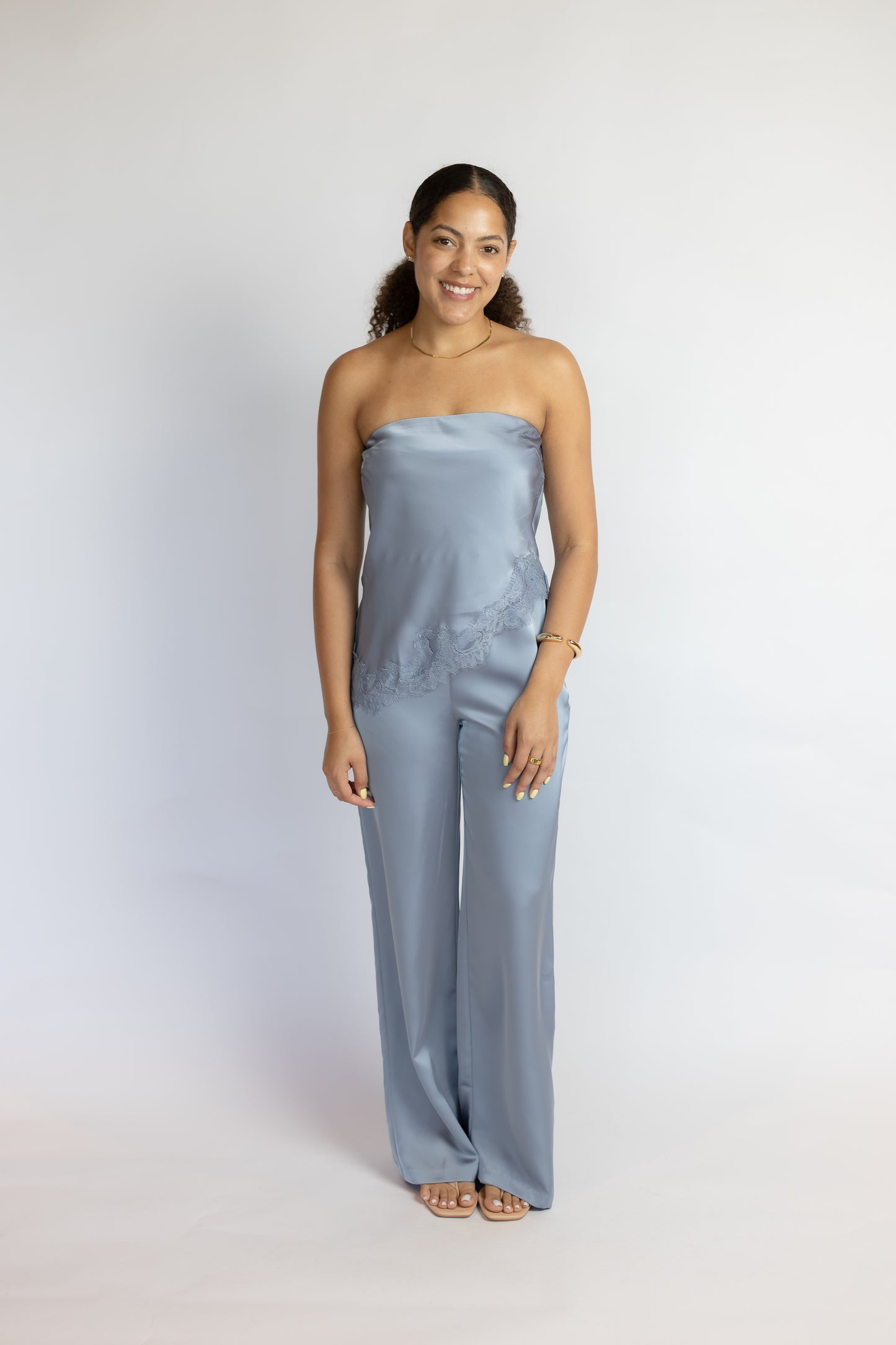 Sam Lace Satin Tube Top