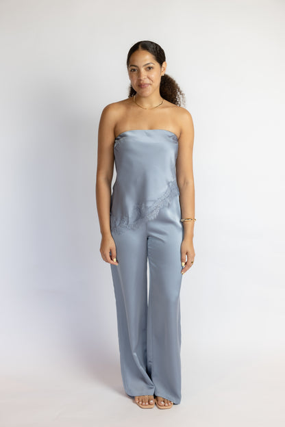Sam Lace Satin Tube Top