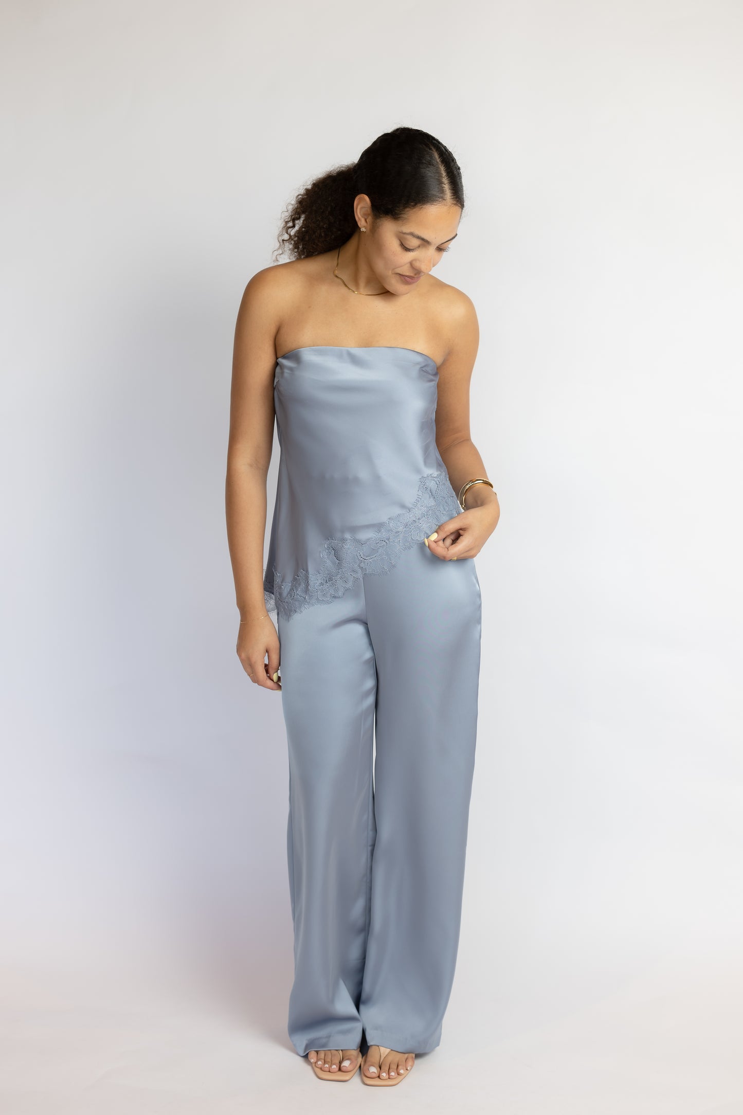 Sam Lace Satin Tube Top