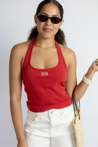 Halfway There American Flag Halter Neck