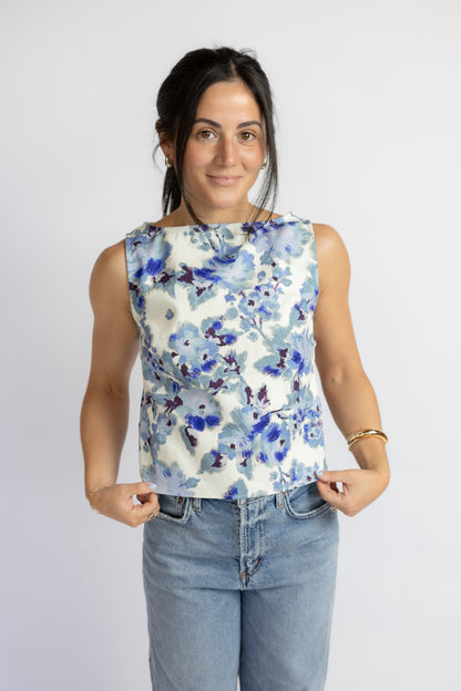 Maribel Floral Open Back Top
