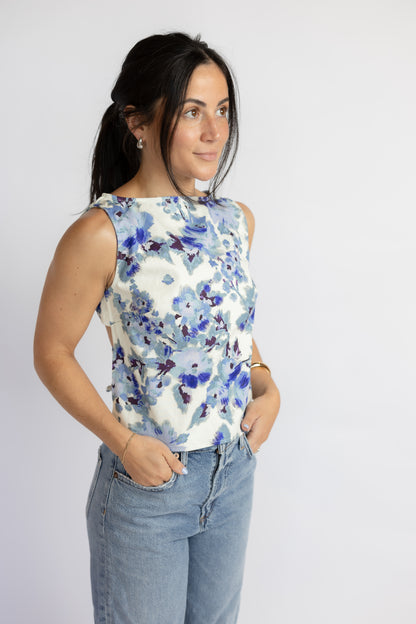 Maribel Floral Open Back Top