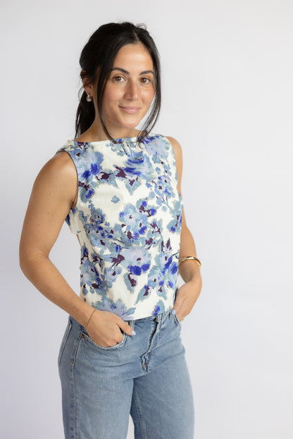 Maribel Floral Open Back Top