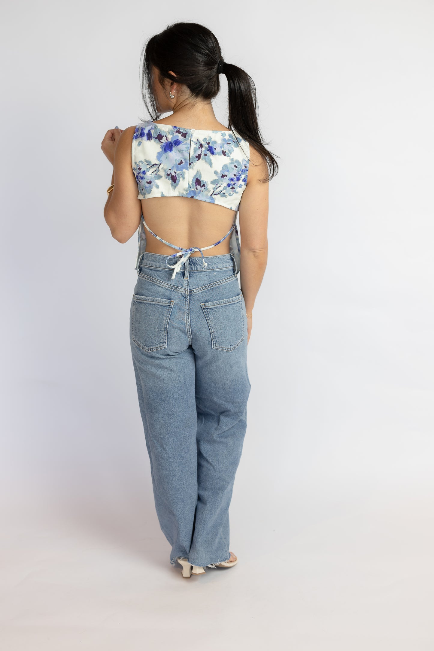Maribel Floral Open Back Top