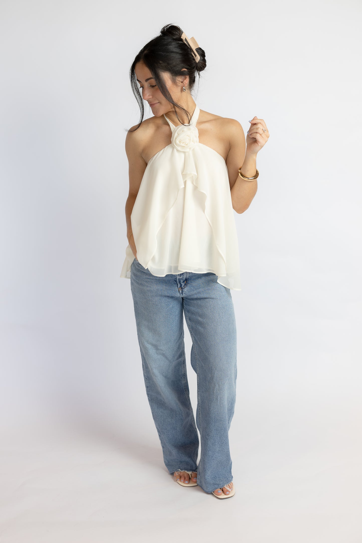 Callie Rosette Halter Top