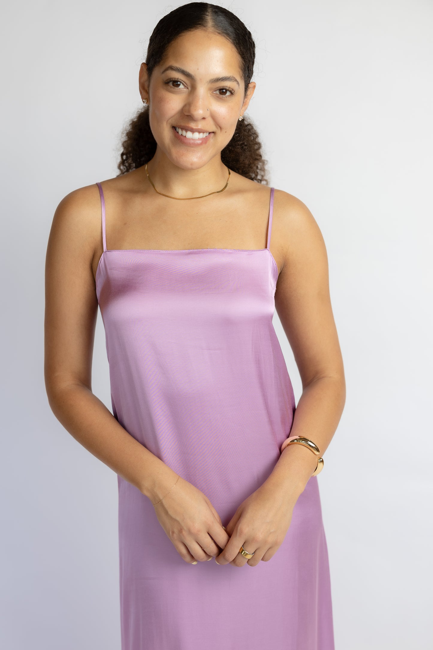 Aria Straight Neck Slip Maxi Dress