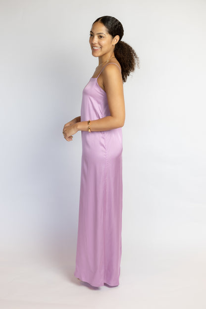 Aria Straight Neck Slip Maxi Dress