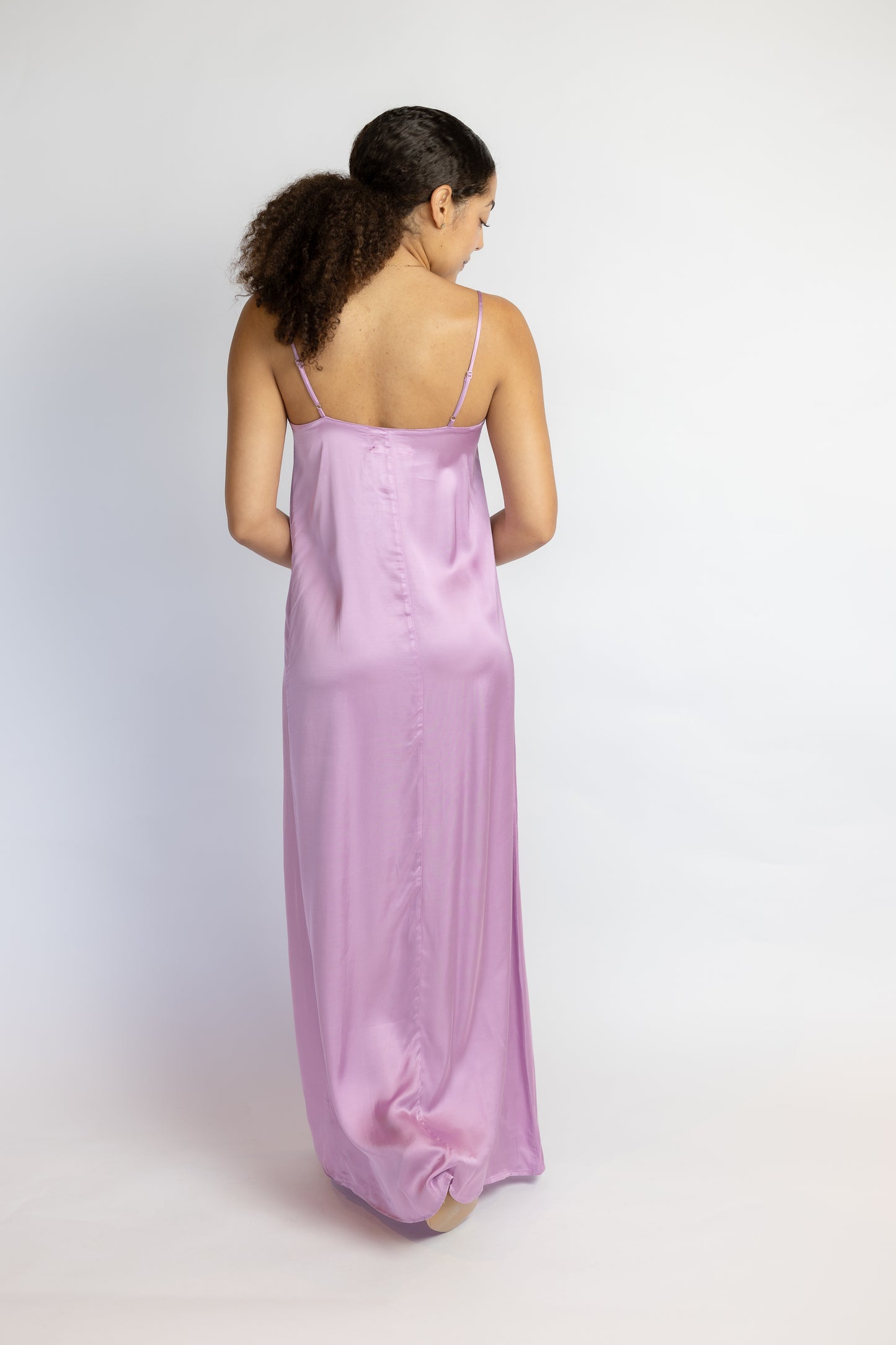 Aria Straight Neck Slip Maxi Dress