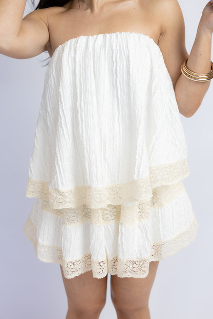 Shawn Lace Tube Romper