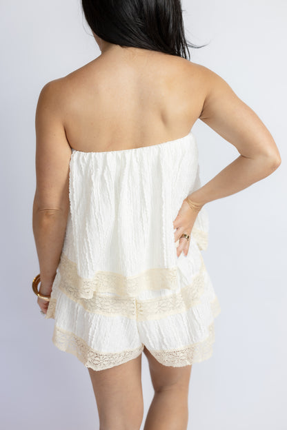 Shawn Lace Tube Romper