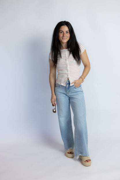 One And Done Cropped Wide Leg Denim