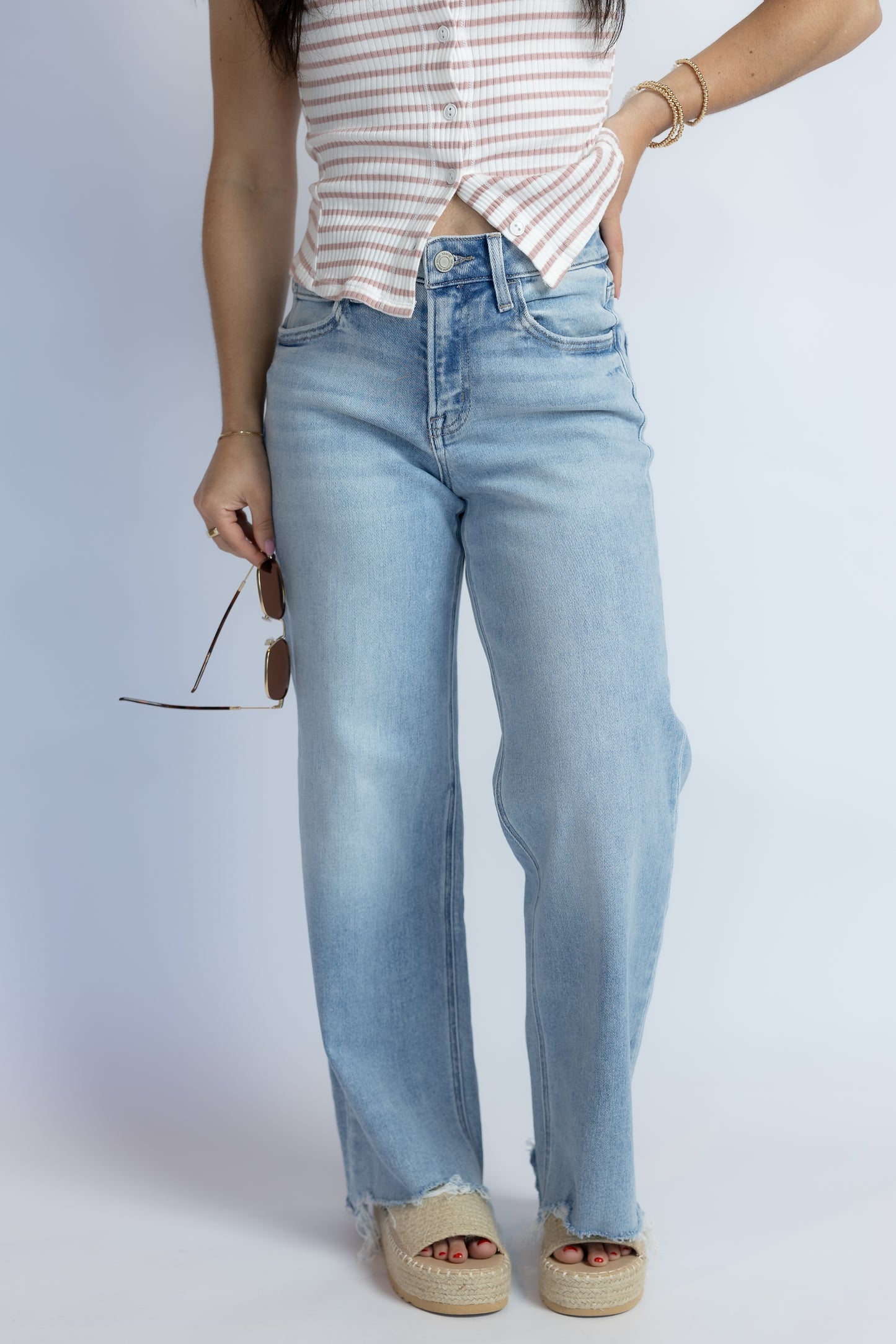 One And Done Cropped Wide Leg Denim